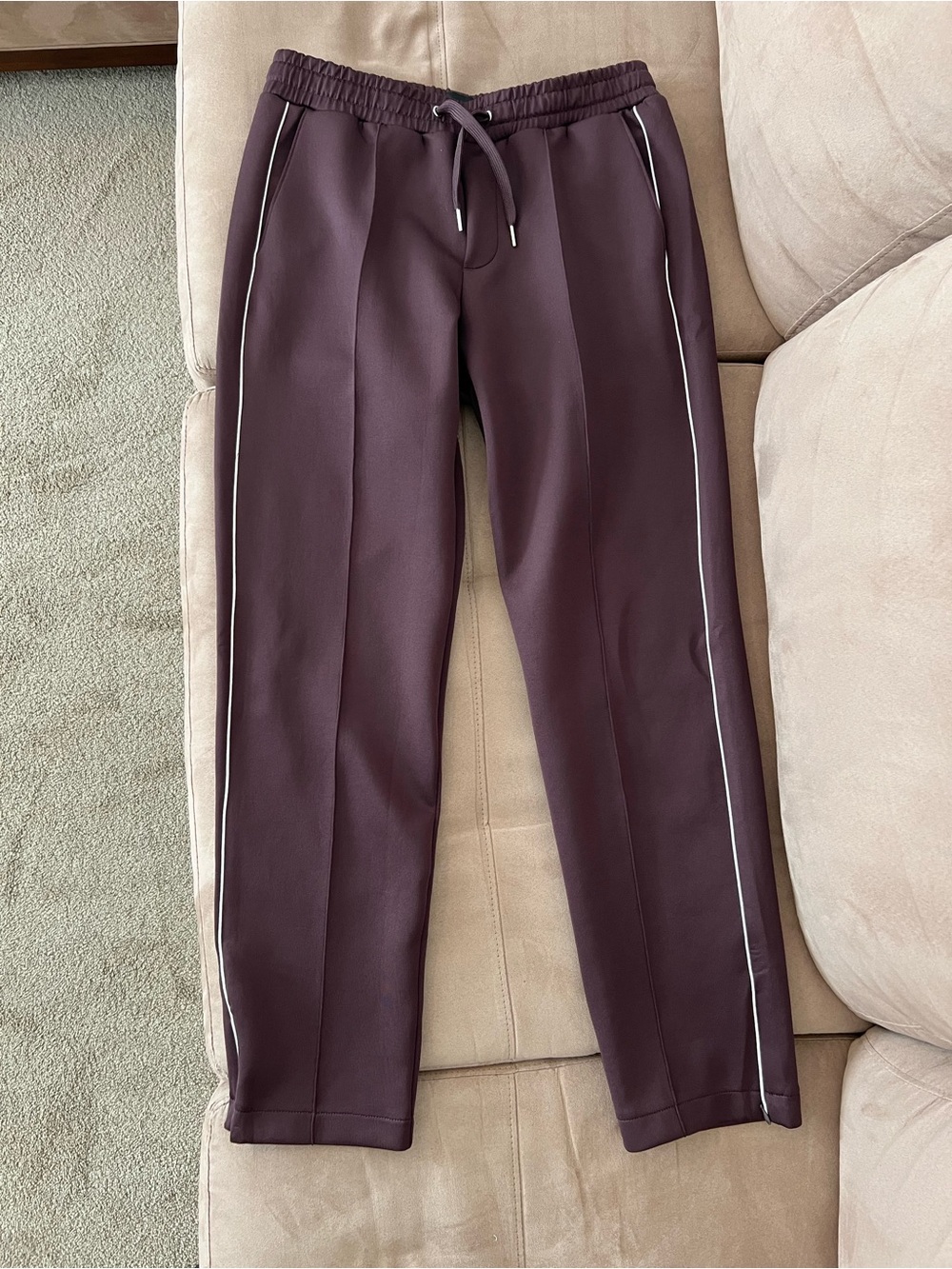 Men's H&M Burgundy Trackpants with side zippers